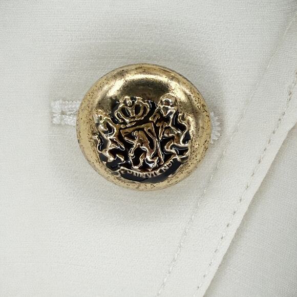 Smythe Wrap Asymmetrical Single Breasted Blazer Cream Ivory White Jacket Size 12 - Picture 5 of 11